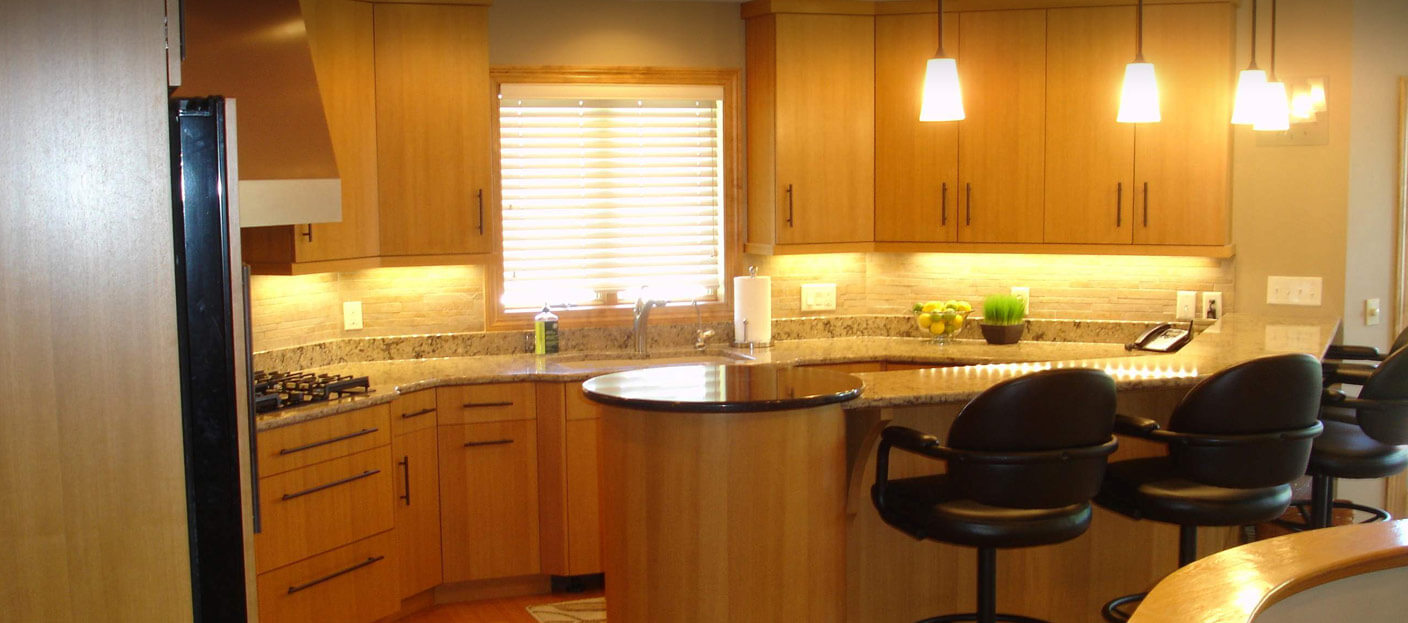 Beautiful kitchen wood cabinets created by Southern Minnesota Woodcraft